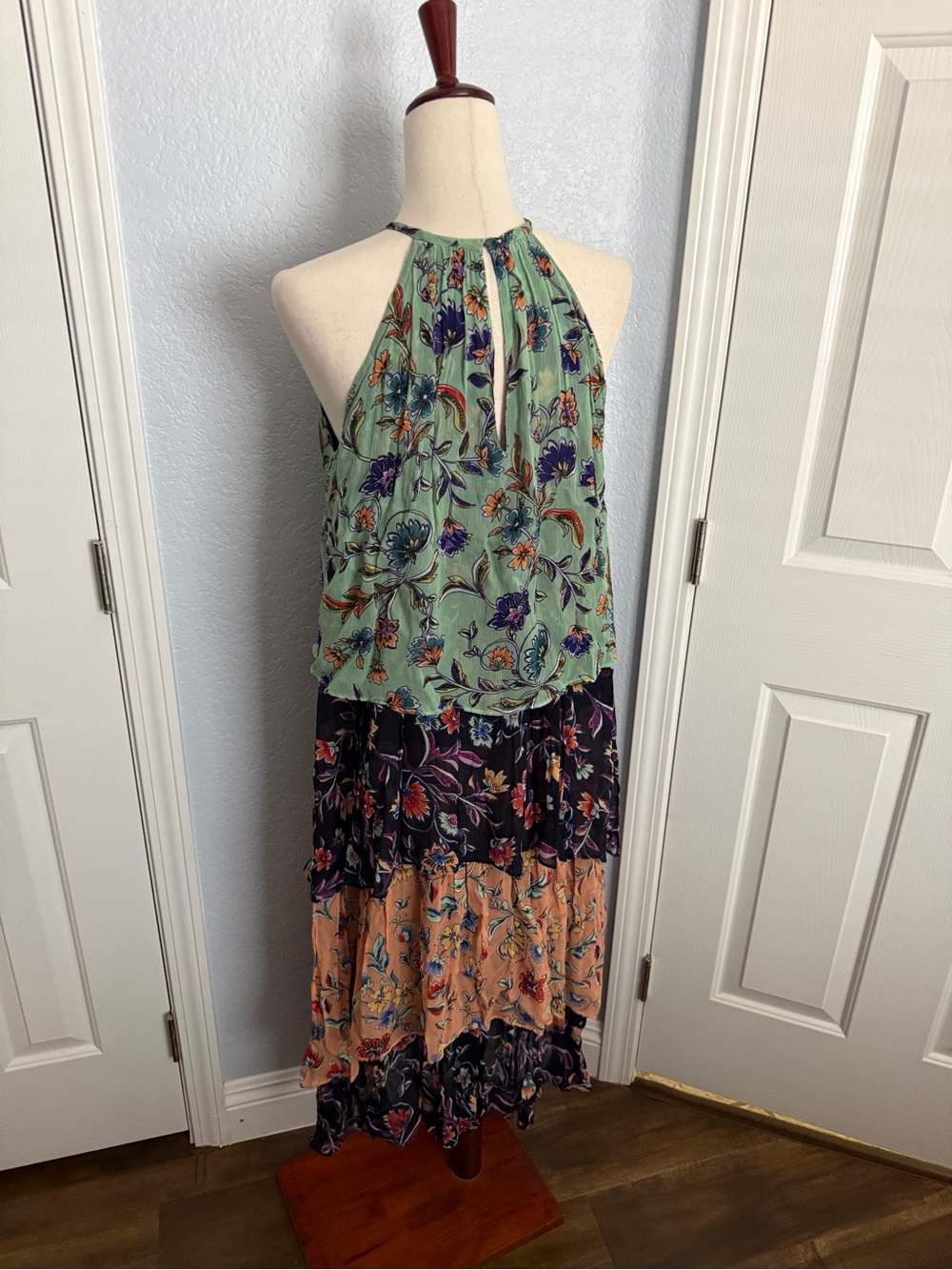 Ramy Brook Silk Blend Floral Tiered Midi Chrisley Dress Resort Garden Party S - Picture 4 of 13
